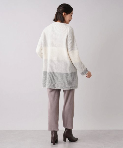 ワイドボーダーVネックカーディガン【HAND】 