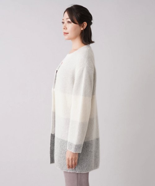 ワイドボーダーVネックカーディガン【HAND】 