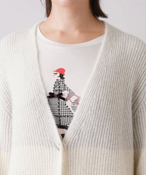 ワイドボーダーVネックカーディガン【HAND】 