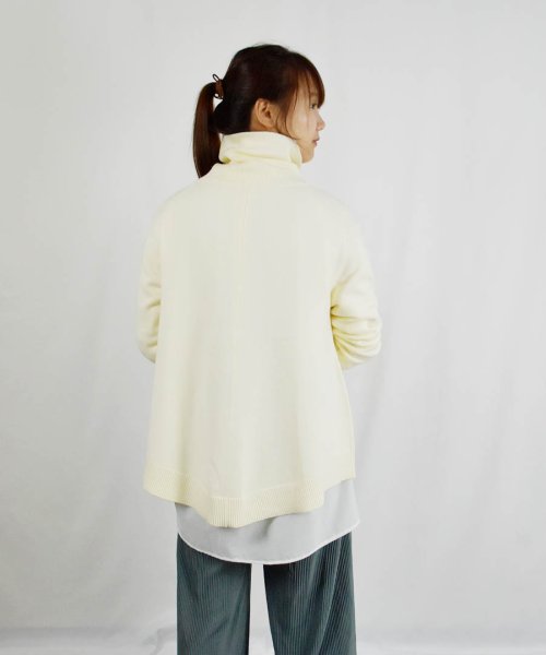 ARGO TOKYO(アルゴトウキョウ)/【2022バージョン※薄手滑らか生地】Rayon Stretch Turtle－neck Curve A Line Pullover25107 レーヨンストレッ/img03