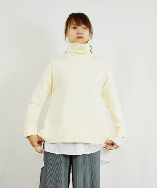 ARGO TOKYO(アルゴトウキョウ)/【2022バージョン※薄手滑らか生地】Rayon Stretch Turtle－neck Curve A Line Pullover25107 レーヨンストレッ/img26