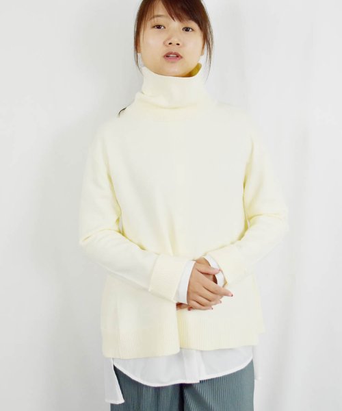 ARGO TOKYO(アルゴトウキョウ)/【2022バージョン※薄手滑らか生地】Rayon Stretch Turtle－neck Curve A Line Pullover25107 レーヨンストレッ/img37