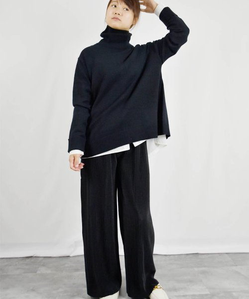 ARGO TOKYO(アルゴトウキョウ)/【2022バージョン※薄手滑らか生地】Rayon Stretch Turtle－neck Curve A Line Pullover25107 レーヨンストレッ/img49