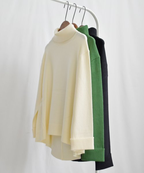 ARGO TOKYO(アルゴトウキョウ)/【2022バージョン※薄手滑らか生地】Rayon Stretch Turtle－neck Curve A Line Pullover25107 レーヨンストレッ/img59