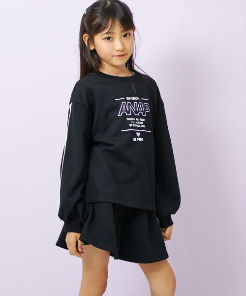 ANAP KIDS(アナップキッズ)/ラインロゴプリント裏毛トレーナー【セットアップ着用可】/img04