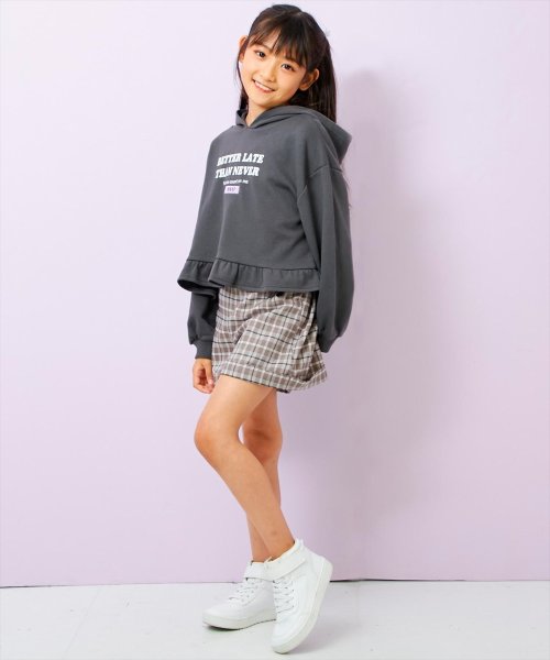 ANAP KIDS(アナップキッズ)/裏毛裾フリルフーディートップス/img03