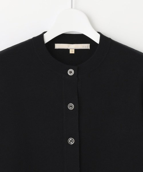 ミラノリブ ニット ノーカラージャケット ネイビーノーカラーペプラムジャケット C1933448639(14960円)