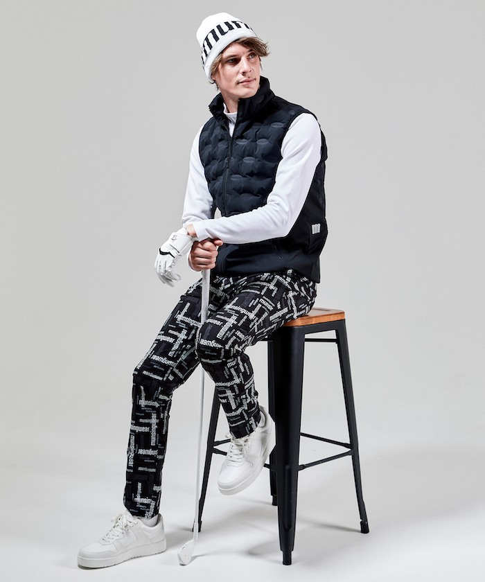 【レア】マンシングウェア　ENVOY 　ニット　セーター　ポリエステル ENVOY/エンボイ』吸汗ストレッチ保温タックリバーシブル衿ロゴ