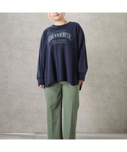 MAC HOUSE(women)(マックハウス（レディース）)/[大きいサイズ] CONVERSE コンバース 裾ランドスウェット クイーンサイズ 2485－0734/img04