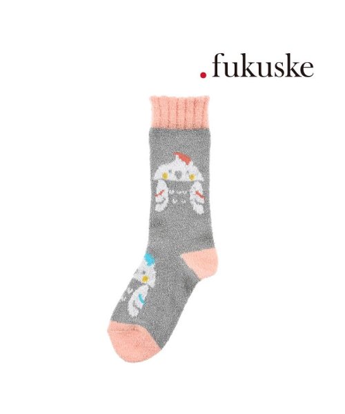 fukuske(フクスケ)/福助 公式 靴下 レディース . fukuske オカメインコ モコモコ ルームソックス クルー丈 2230－601<br>23－25cmサイズ グレー 婦人 /img01