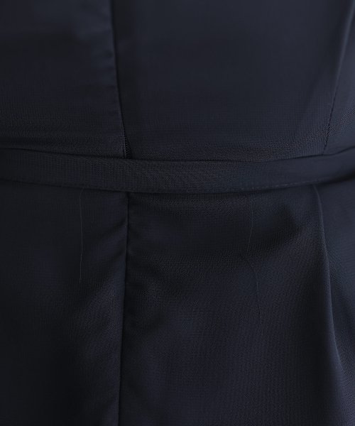 フロントタックウエストリボンブラックワンピース 