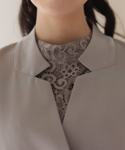 ジレ付きレースワンピース 
