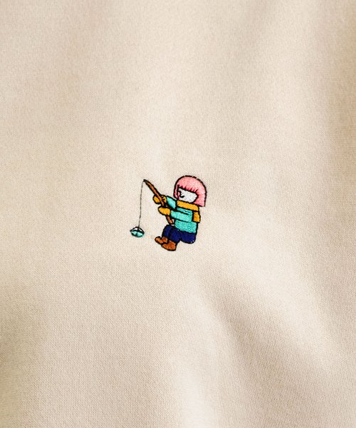 POU DOU DOU(プードゥドゥ)/ワンポイント刺繍 裏起毛ワイドトレーナー/img27