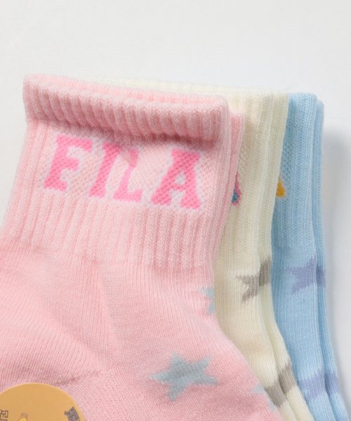 FILA socks Kids(フィラ　ソックス　キッズ)/【キッズ】ミルキーカラー スター柄 リブソックス 3足組 ガールズ/img01