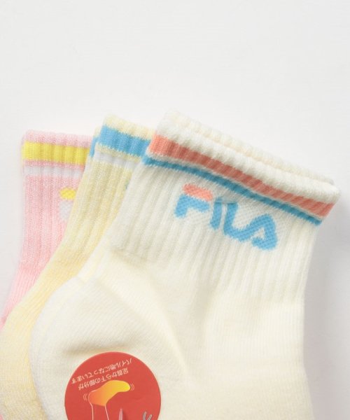 FILA socks Kids(フィラ　ソックス　キッズ)/【キッズ】ミルキーカラー ロゴ リブソックス 3足組 ガールズ/img01