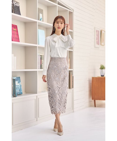 カットワークフラワーレース刺繍タイトスカート(505008457) | トッコ  