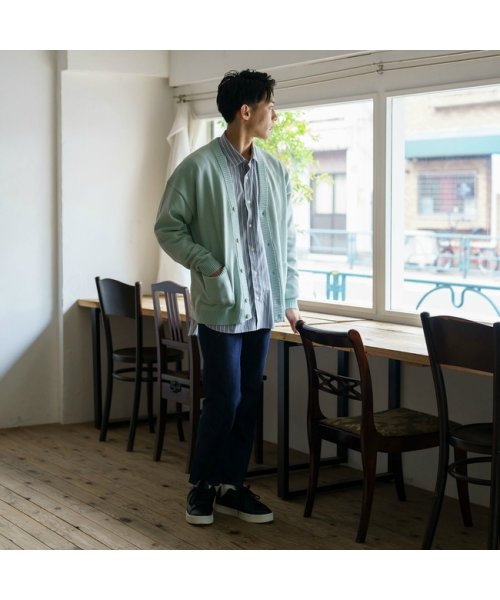 BRICK＆SONS(BRICK＆SONS)/CORDURAリラックスＶネックカーディガン<グリーン>/img04