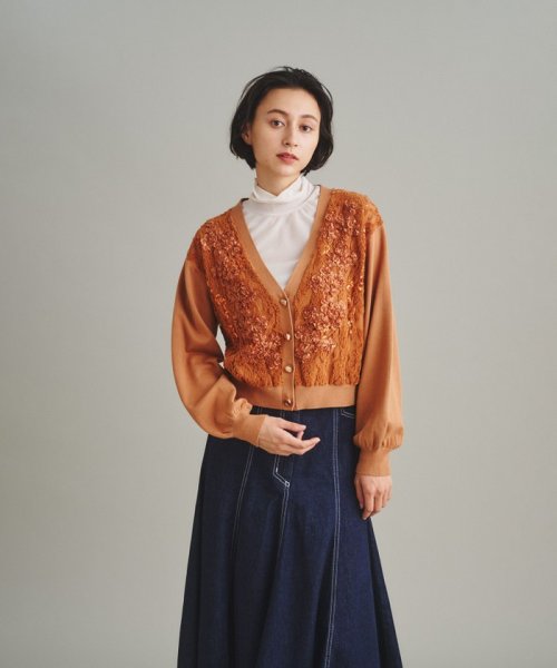 レース刺繍カーディガン 