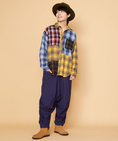 CAYHANE(チャイハネ)/【チャイハネ】チェックパッチワークMEN'Sシャツ IPF－2303/img05