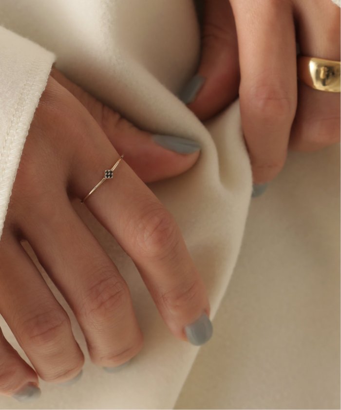 ボックス4ストーンブラックダイヤリング K10(505022267) | リラ(Lilas