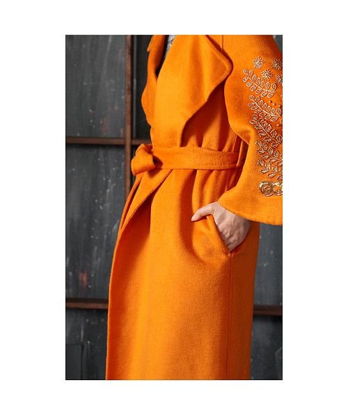 Sawa a la mode(サワアラモード)/お袖に輝くビジューのフレア袖ロングコート/img16