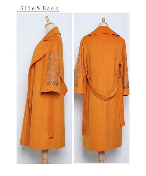 Sawa a la mode(サワアラモード)/お袖に輝くビジューのフレア袖ロングコート/img21