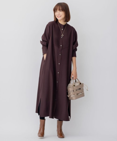 NIJYUSANKU（LARGE SIZE）(２３区（大きいサイズ）)/【CLASSY.コラボ/洗える】ウールストレッチツイル ピンタック ワンピース/img09