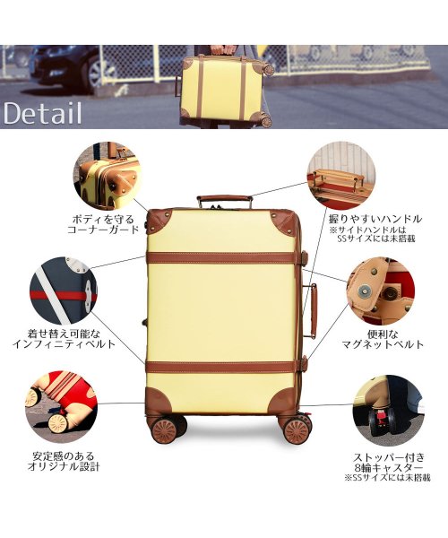 tavivako(タビバコ)/RECESS トランク 革 キャリーケース トランクキャリー 8輪 スーツケース アンティーク Lサイズ 大型 軽量 旅行バッグ キャリーバッグ TSA/img09