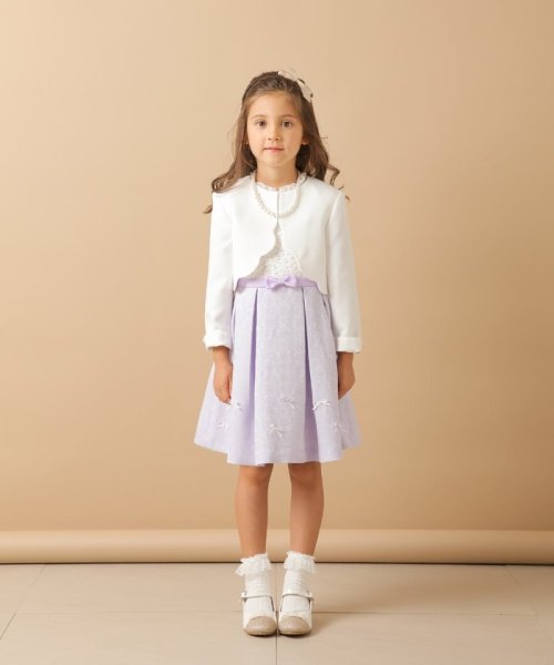 a.v.v(KID'S)(アー・ヴェ・ヴェキッズ)/[110－130]【セレモニースタイル】レースジャガードフィット＆フレアワンピース/img17