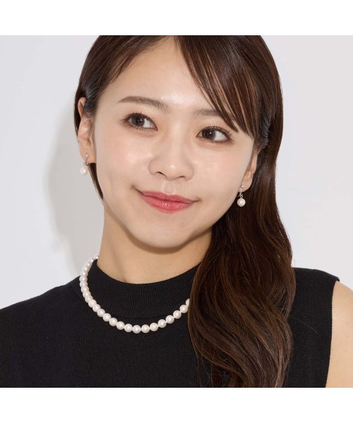 シアーズ あこや 本真珠 7.5－8.0ｍｍ 2点セット ネックレス イヤリング ホワイトピンク系 