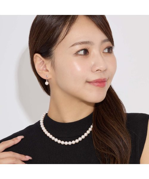 シアーズ あこや 本真珠 7.5－8.0ｍｍ 2点セット ネックレス イヤリング ホワイトピンク系 
