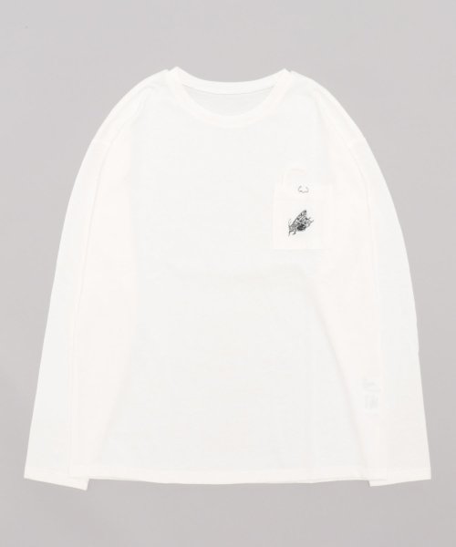 aimoha(aimoha（アイモハ）)/【genxder】ユニセックス　オリジナル蝶々刺繍ポケットロングTシャツ/img15