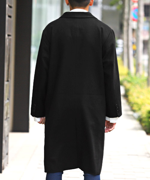 ケンゾー ダブルブレスト ウールチェスターコート ロング丈 黒 モード系 3 ケンゾー ダブルブレスト ウールチェスターコート ロング丈 黒 モード系 3