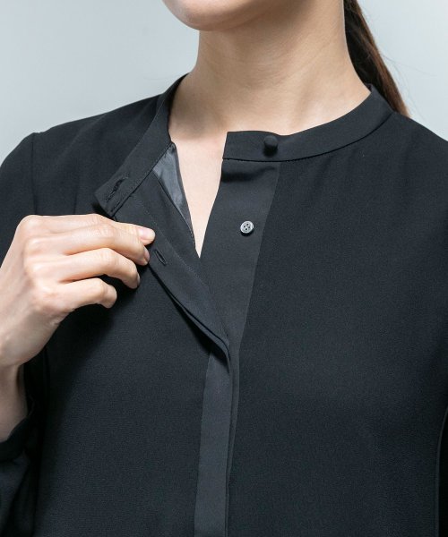 【喪服・礼服】【洗える】≪デザインブラック≫シャツワンピース/ブラックフォーマル/卒入学式 ・七五三・お宮参り あり 喪服 礼服 七五三 セレモニー 卒業式 ■なし デザイン 入学式 結婚式 お宮参り ワンピース