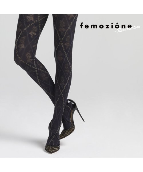 femozione(フェモツィオーネ)/福助 公式 タイツ レディース femozione フェモツィオーネ デリリス 752－6121<br>M－Lサイズ ブラック 婦人 女性 フクスケ fukus/img01