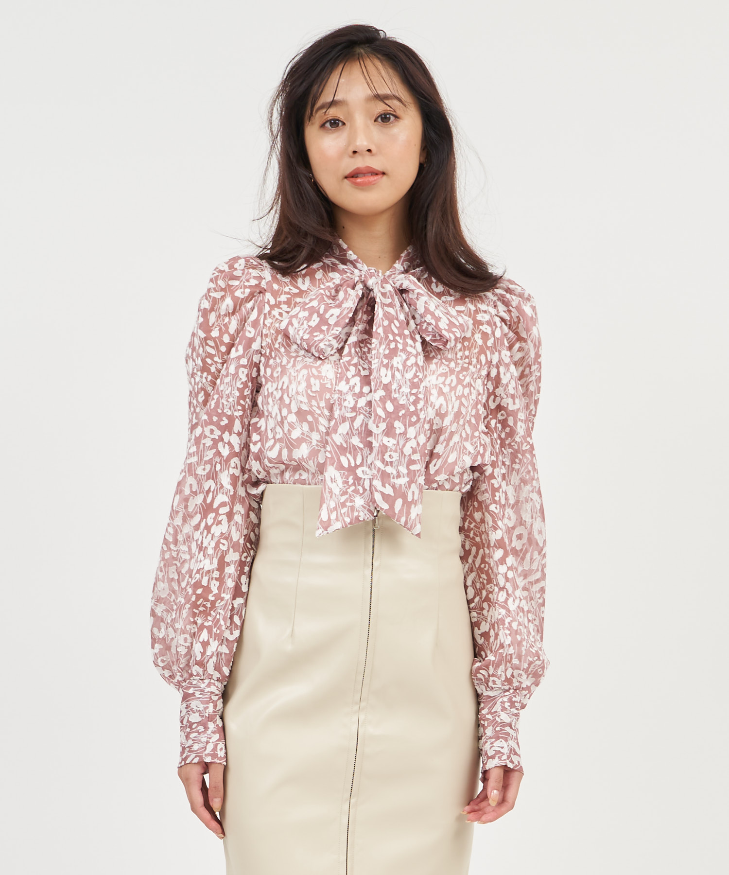 フォクシー ボウタイ リボン ブラウス-