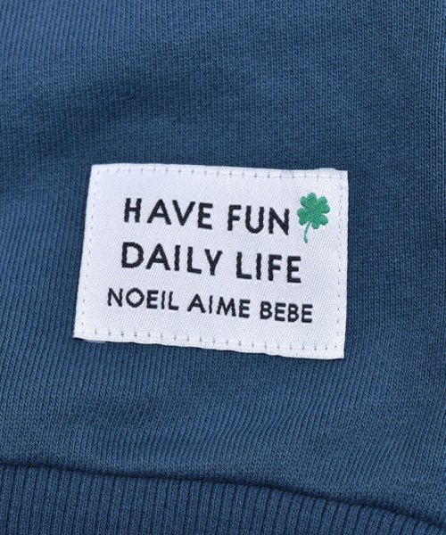 Noeil aime BeBe(ノイユ　エーム　べべ)/【 お揃い 】 裏起毛 フロッキー プリント ポケット 付 虹 ワッペン トレー/img11