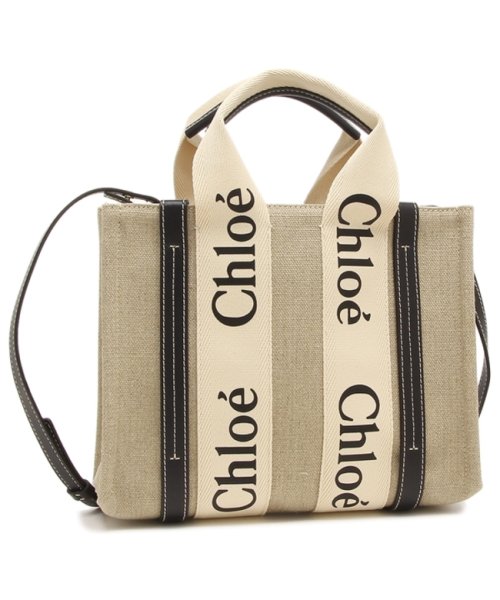 Chloe(クロエ)/クロエ トートバッグ ショルダーバッグ ウッディ スモール 2WAY ミニバッグ ベージュ ブラック レディース CHLOE CHC22AS397I26 91J/img01