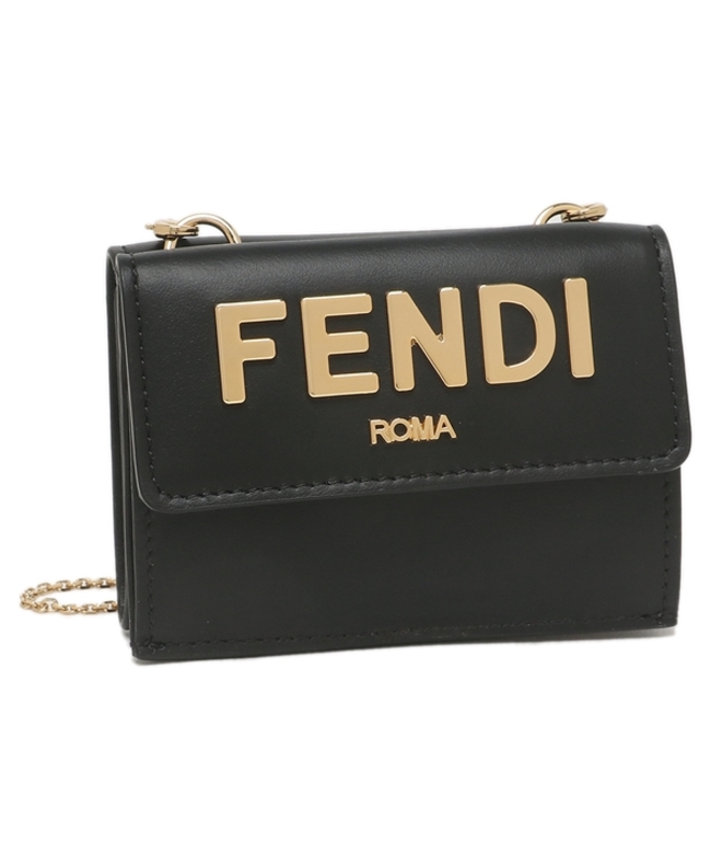 フェンディ 三つ折り財布 フェンディローマ ミニ財布 ブラック レディース FENDI 8M0481 AKK2 F0KUR