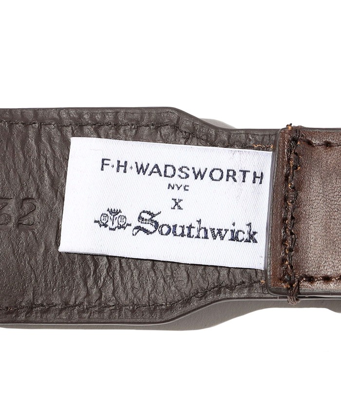 Southwick別注】F.H. WADSWORTH: Leather Tab Belt(505043480 
