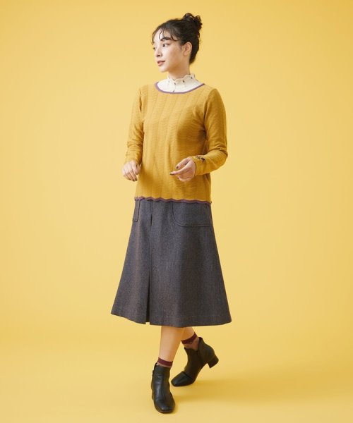 Jocomomola(ホコモモラ)/カラーヘリンボーンスカート/img10