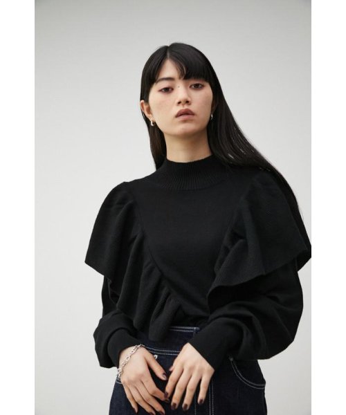 AZUL by moussy(アズールバイマウジー)/FRONT FRILL KNIT TOPS/img02