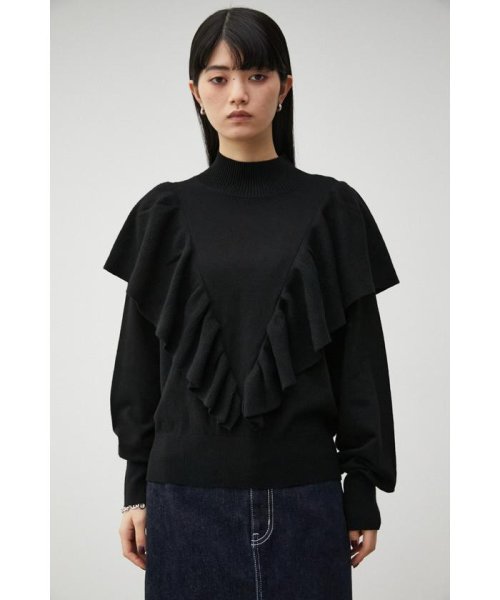 AZUL by moussy(アズールバイマウジー)/FRONT FRILL KNIT TOPS/img04