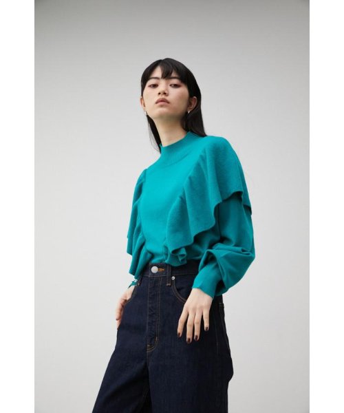AZUL by moussy(アズールバイマウジー)/FRONT FRILL KNIT TOPS/img19