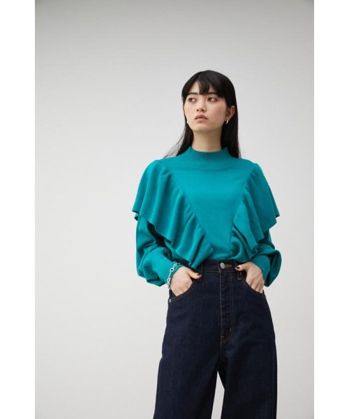 AZUL by moussy(アズールバイマウジー)/FRONT FRILL KNIT TOPS/img20