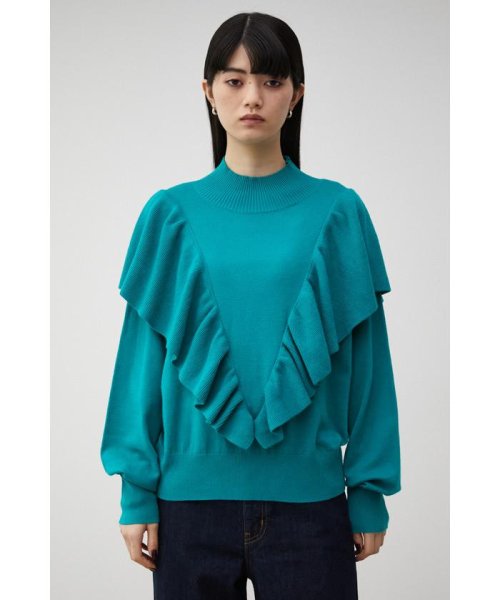 AZUL by moussy(アズールバイマウジー)/FRONT FRILL KNIT TOPS/img22