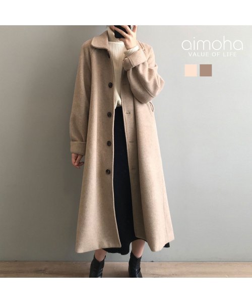 aimoha(aimoha（アイモハ）)/秋冬  ステンカラーコート  ロングコート/img01