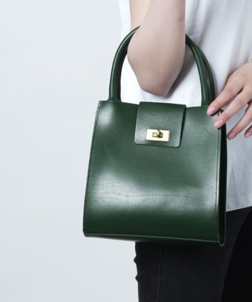 TIDEWAY(TIDEWAY)/【TIDEWAY / タイドウェイ】MOSS METAL TWIST TOTE / モス メタルツイストトートバッグ ハンドバッグ 本革 牛革 /img03