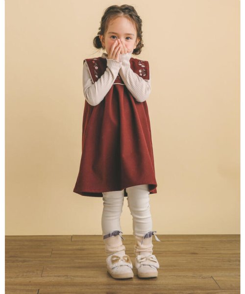 SLAP SLIP(スラップスリップ)/【 お揃い 】 セーラー カラー 花 刺繍 ジャンパースカート (90~130c/img02