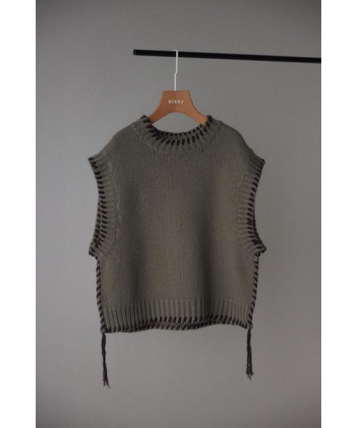 BLACK BY MOUSSY(ブラックバイマウジー)/hand knit stitch vest/img25